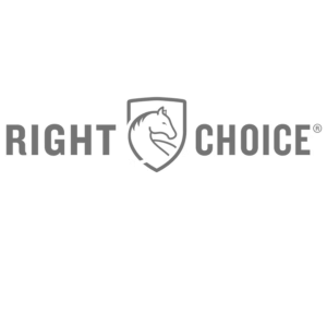 Right Choice brand logo. Grayscale.